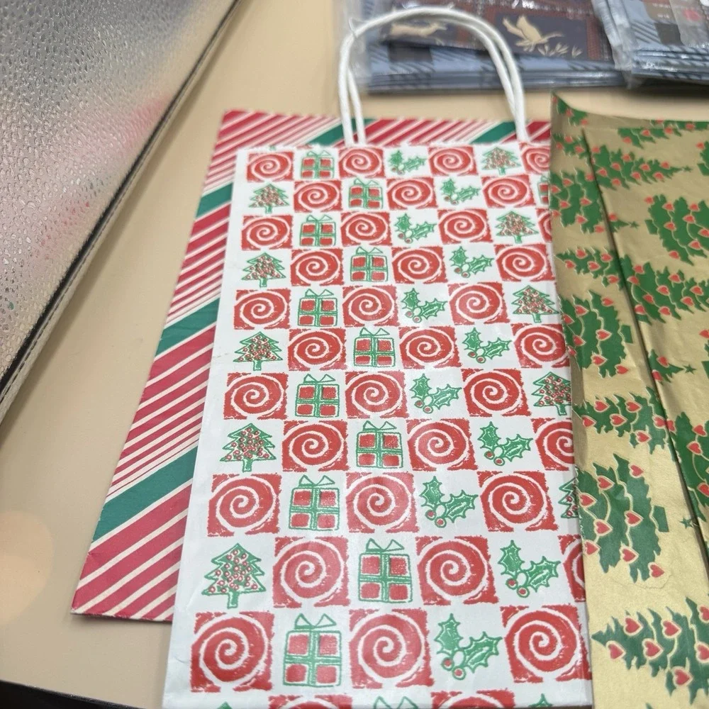 Lot Vintage Christmas Wrapping Paper 90s Y2K Ribbon Tissue Retro Michaels Spools